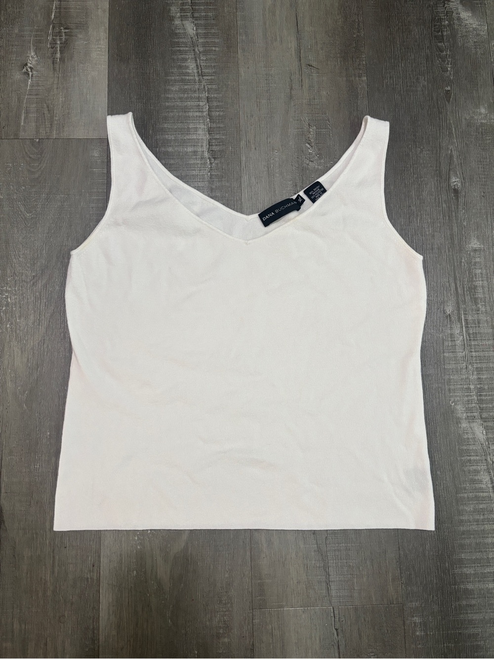 Dana Buchman Cream V-Neck Knit Tank